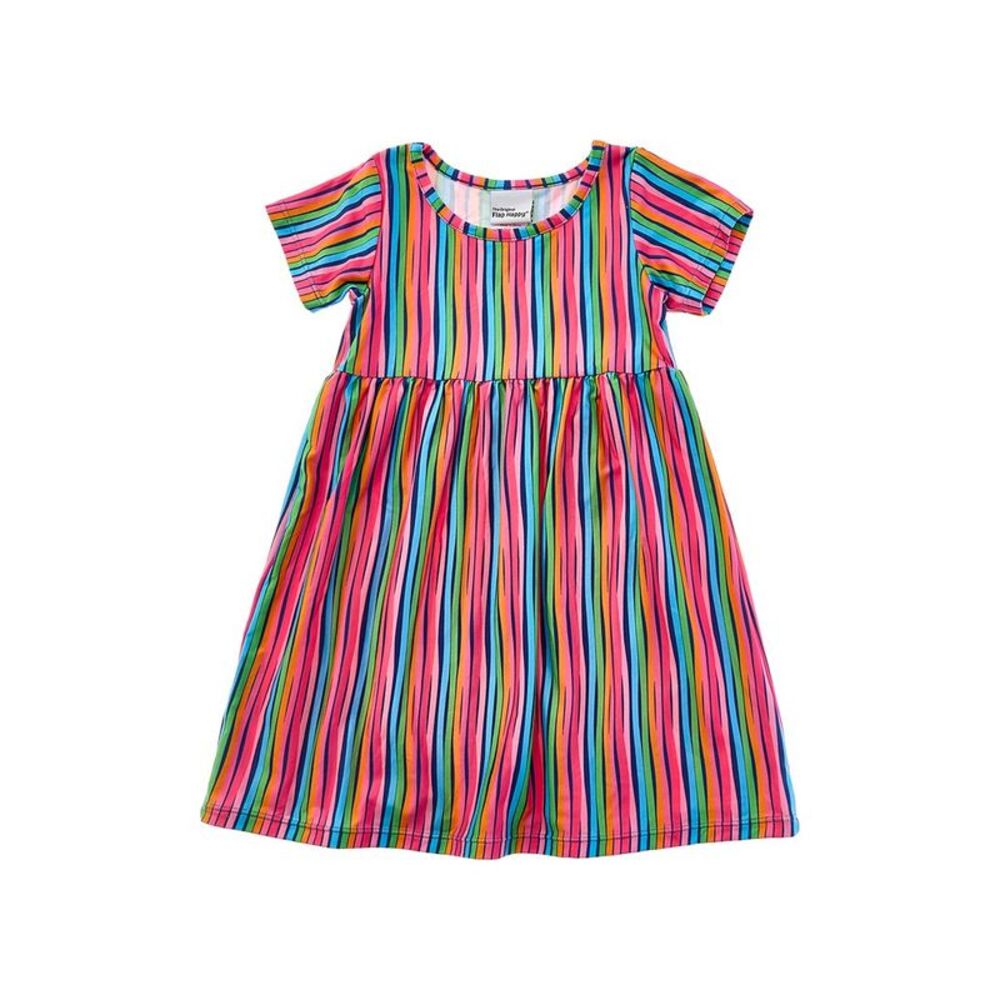 Flap Happy Girls Wacky Ribbons Dress, Pink